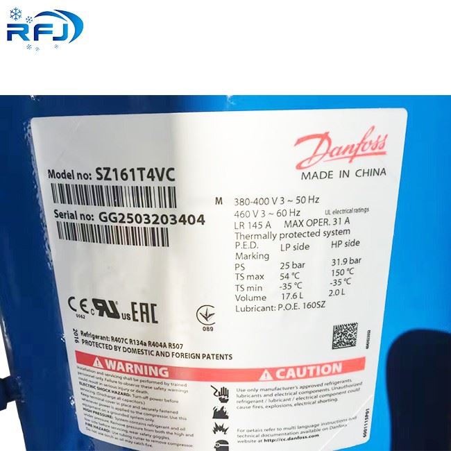 SZ161T4VC Danfoss Performer hermetic scroll compressor